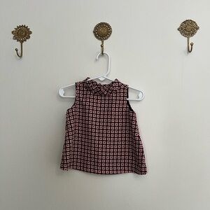 Janie and Jack Navy and Red Patterned Blouse